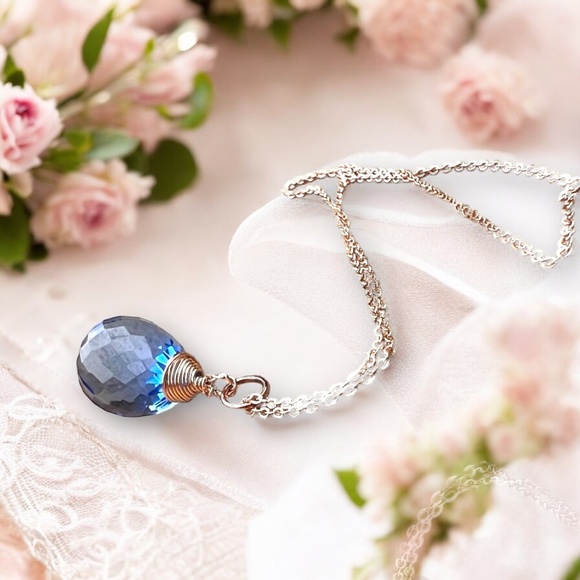 Wire Wrapped Tanzanite Pendant 14k Rose Gold Filled , December Birthstone - Picture 6 of 8